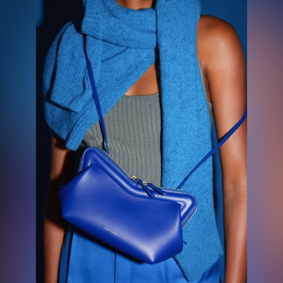 MANSUR GAVRIEL Mini M Frame Bag 🤩 🌊 Blue NWT - Picture 2 of 9